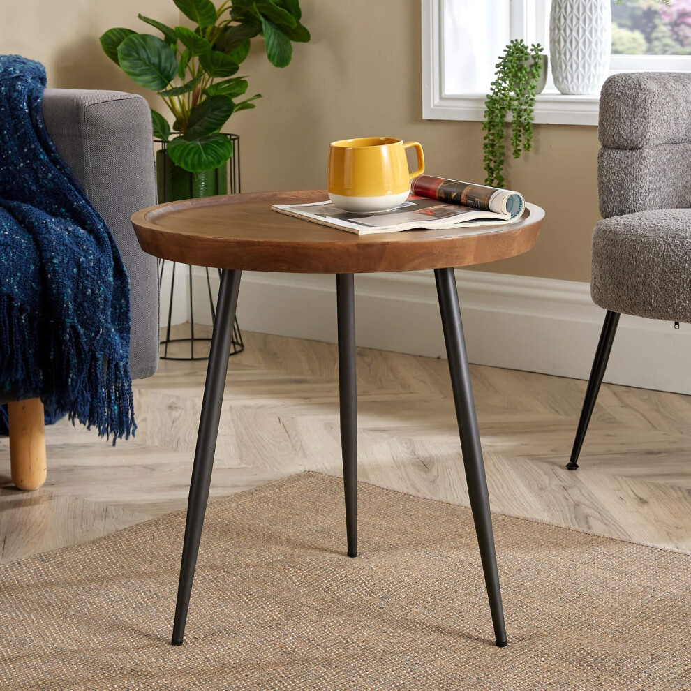 (Small) Manhattan Mango Wood Round Coffee Table Unit