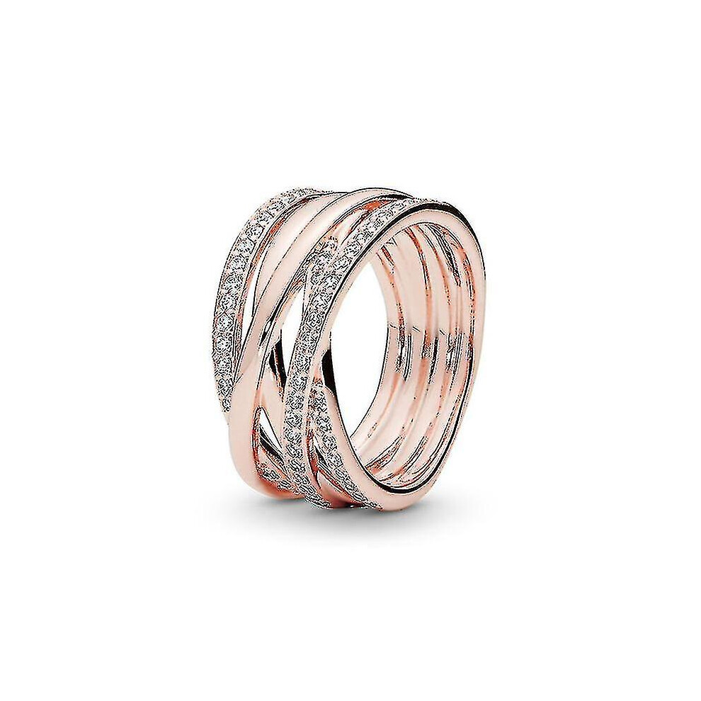 Jewelry Entwined Cubic Zirconia Ring In Pandora Rose Z