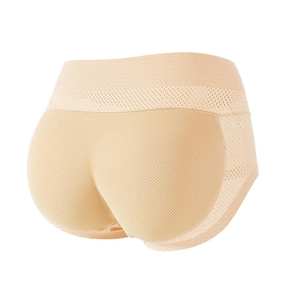 (beige, L) Women Padded Push Up Panties Butt Lifter Shaper Fake Ass Buttocks Hip Pads Invisible Control Panties Briefs Underwear Lingerie