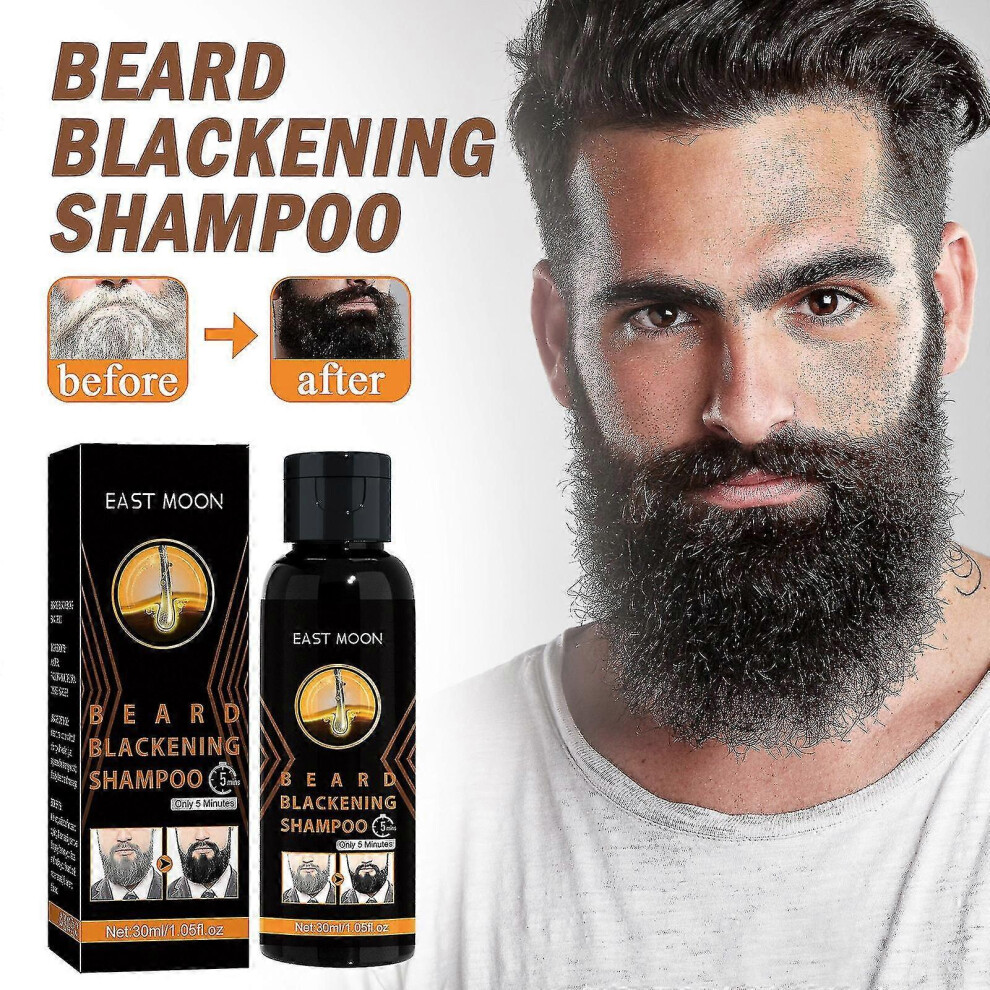 (1Pcs) Instant Dark Beard Shampoo, Permanent Beard Dye Shampoo For Men Mustache Beard Dying, Removal White Grey Beard