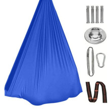 (blue, L) Sensory Therapy Swing Hammock Double Layer Fabric 300lbs Strong Load-bearing Capacity 360-Degree Rotating Indoor Outdoor Swing