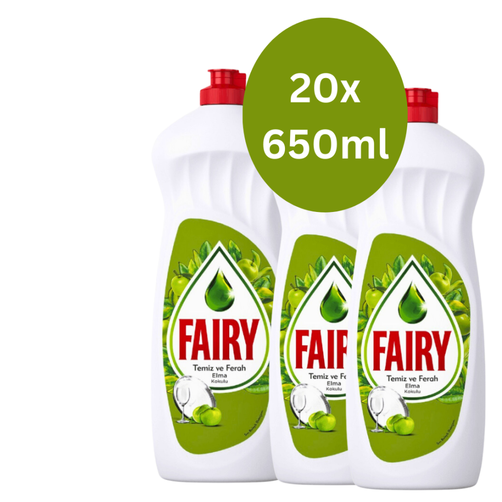 Fairy Washing Up Liquid Apple Fragrance 20 x 650ml Bulk Fairy Washing Liquid