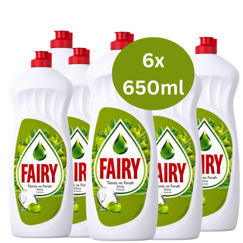 Fairy Washing Up Liquid Apple Fragrance 6x 650ml Bulk Fairy Washing Liquid House