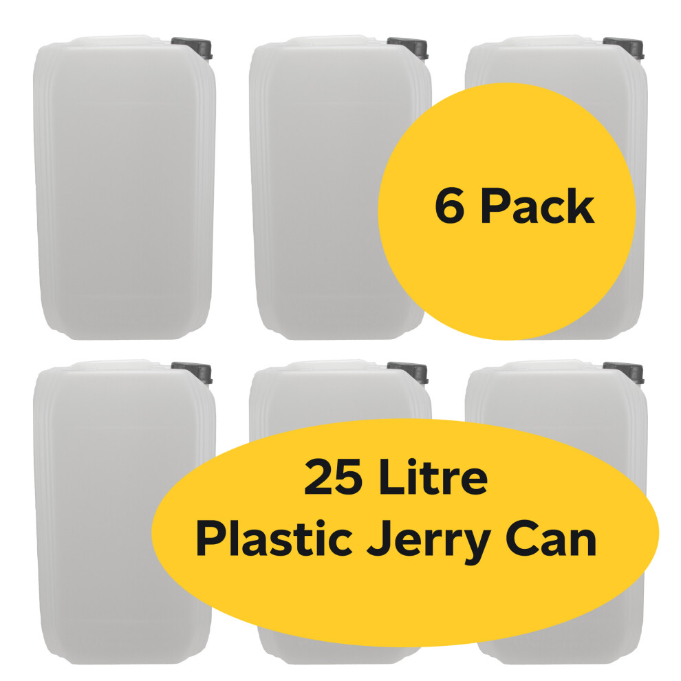 4 x 25 Litre Plastic Jerry Can with T/E Cap for Water Storage, Camping & Caravanning