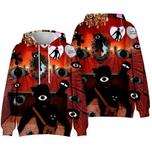 (C, 9-10 Years) Roblox Doors Printed Hoodies With Pockets Hooded Pullover Jumper Casual Drawstring Sweatshirt Tops For Boys Girls Fans
