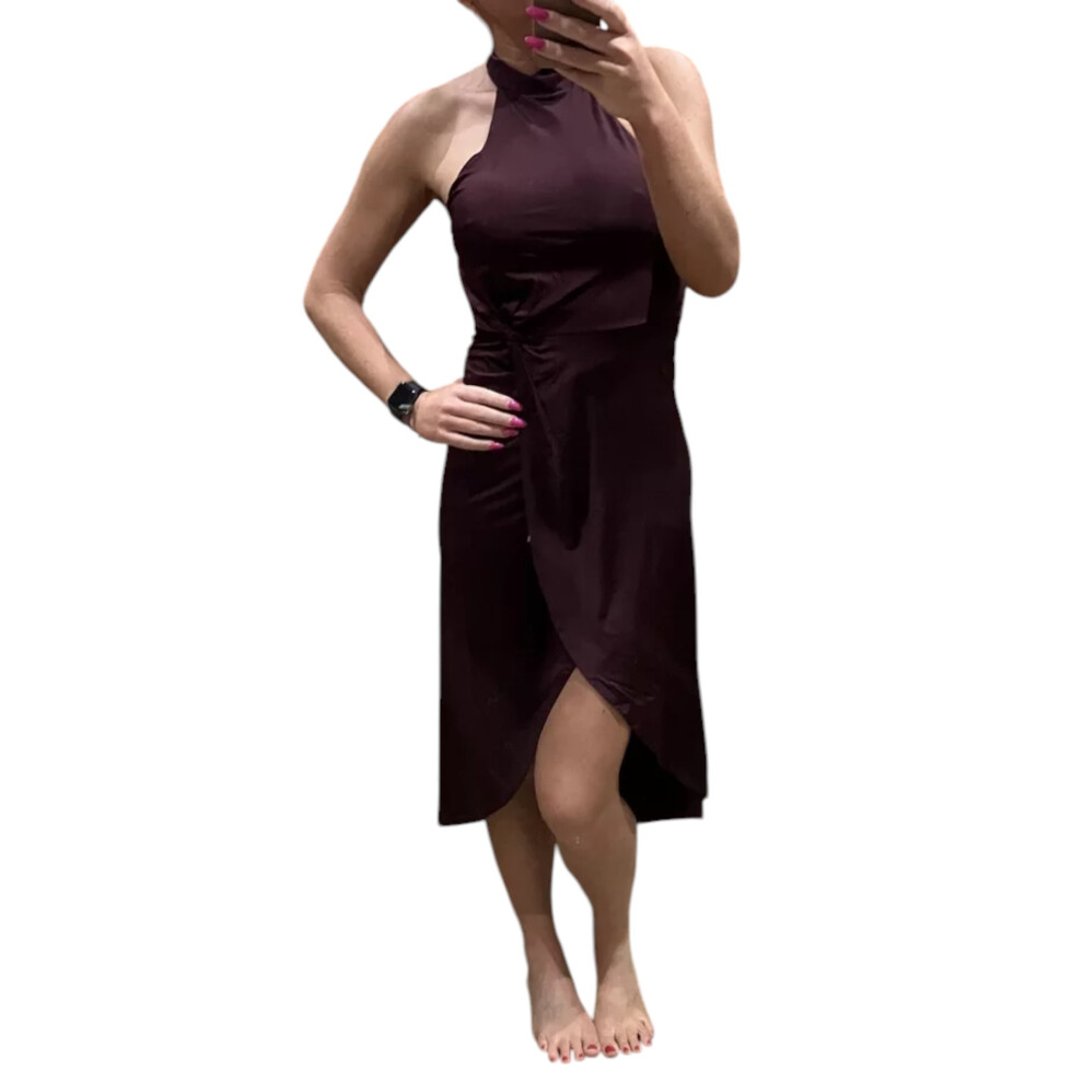 (WINE, TED 4) TED BAKER LD99 WMD-BETYEL Halter Neck Dress