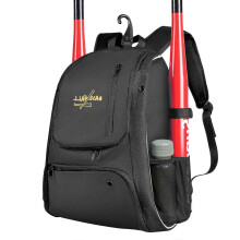 (Black) Softball Equipment Large Capacity Baseball Bag Dual Shoulder Multifunctional Backpack