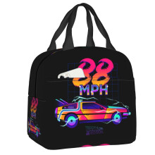 (4) Custom Back To The Future Lunch Bag Warm Cooler Insulated Lunch Boxes For Women Kids School Work Picnic Food Tote Container