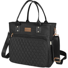 (Black) Large Women Lunch Bags for Work Insulated/Insulated Adult Lunch Box for Women/Durable Nylon Thermal Lunch Bag for Women/Leakproof Cooler Lunch Tote Ba