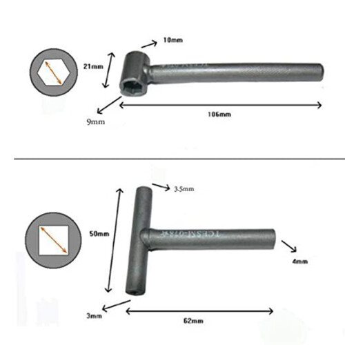 3 Pcs Motorcycle Engine Valve Screw Adjusting Spanner Tool + Feeler Gauge 2