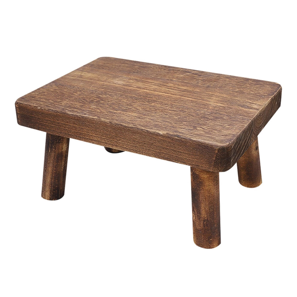 Tabouret haut en bois massif Petit tabouret en bois massif Cuisine Salon Placard Durable Robuste Design rustique et rétro