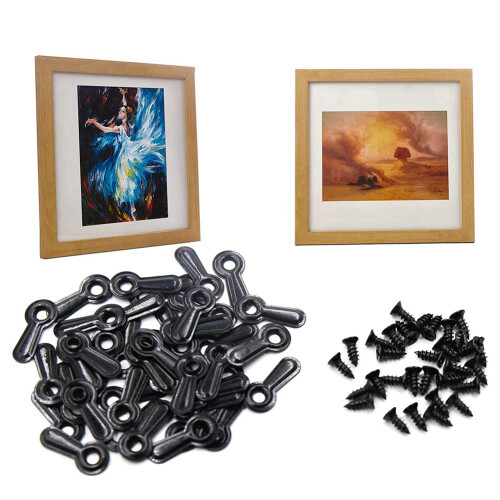 Picture Frame Turn Button Fasteners Set, 100 PCS Picture Frame Backing Clips Hardware Clips 1