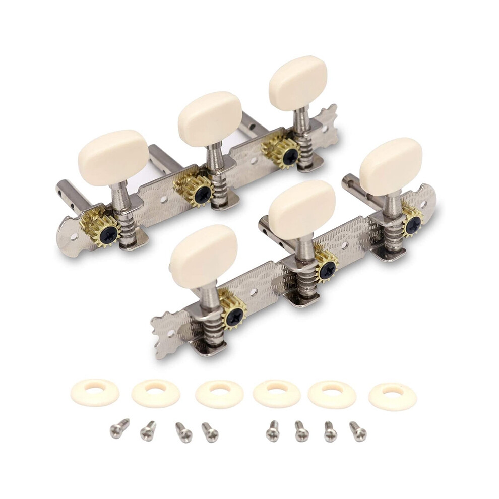 Tlily Vintage Guitar Tuning Pegs Gold Plated Machine Heads Tuning Keys Tuners Single Hole For Classical Guitar 3L