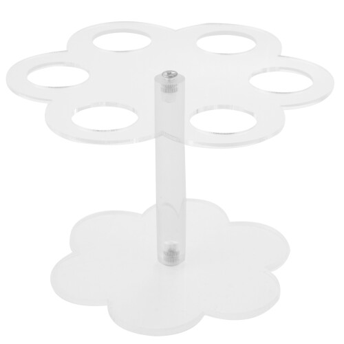1 support de cornet de crème glacée en acrylique transparent à 6 trous