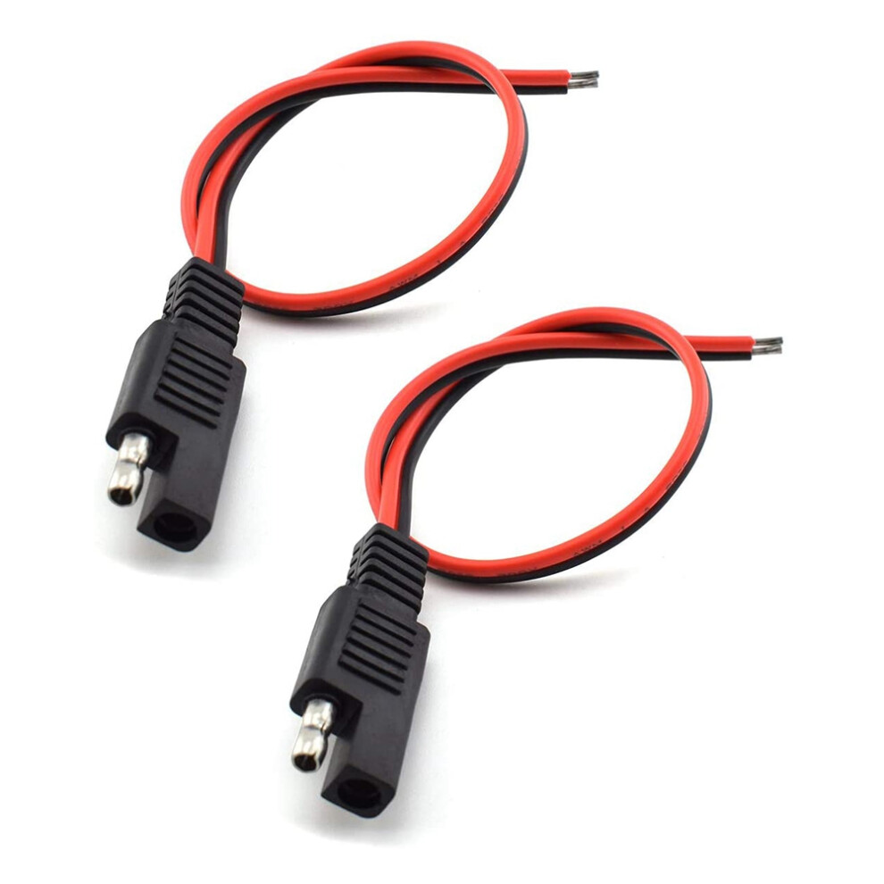 2 Pcs 18Awg Sae Extension Cable 2-Pin Sae Quick Connector Disconnect Plug 10A Solar Battery Panel Sae Plug Wire 1Ft/30Cm 4763973160695