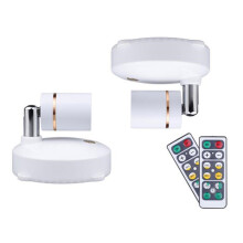 Wireless Spot Lights Battery Operated Lights Indoor Dimmable LED Spotlight Anywhere Rotatable Wall Light(2 Pack)