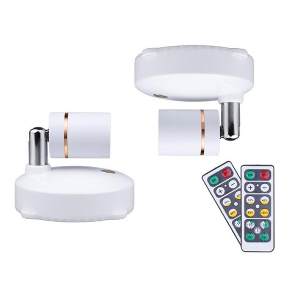 Wireless Spot Lights Battery Operated Lights Indoor Dimmable LED Spotlight Anywhere Rotatable Wall Light(2 Pack)
