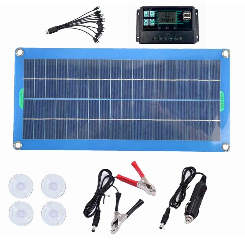300W Solar Panel 12V 5V Dual Usb Controller Waterproof Monocrystalin Solar Cells Battery Charger -100A 4763973162804