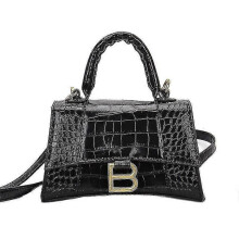 Designer Luxury Soft Top-handle Tote Women Alligator Pu Leather Hourglass Handbag Girl Metal Shoulde-In Stock