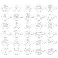 30 Pieces Cookie Stencils Cake Templates Coffee Stencils Reusable Painting Cake Stencil Templates Embossing Moulds