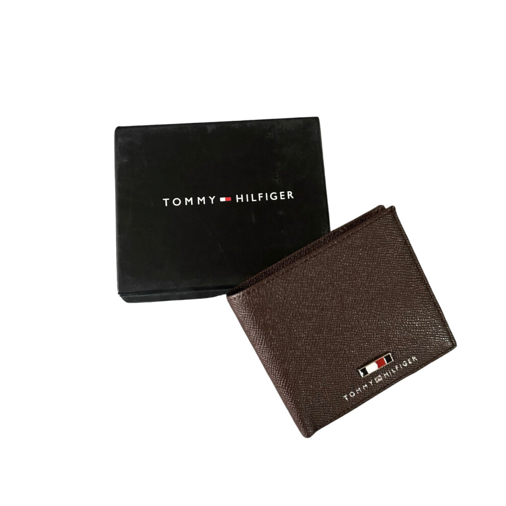 Tommy Hilfiger Business Cards and Coin Pocket Wallet Brown