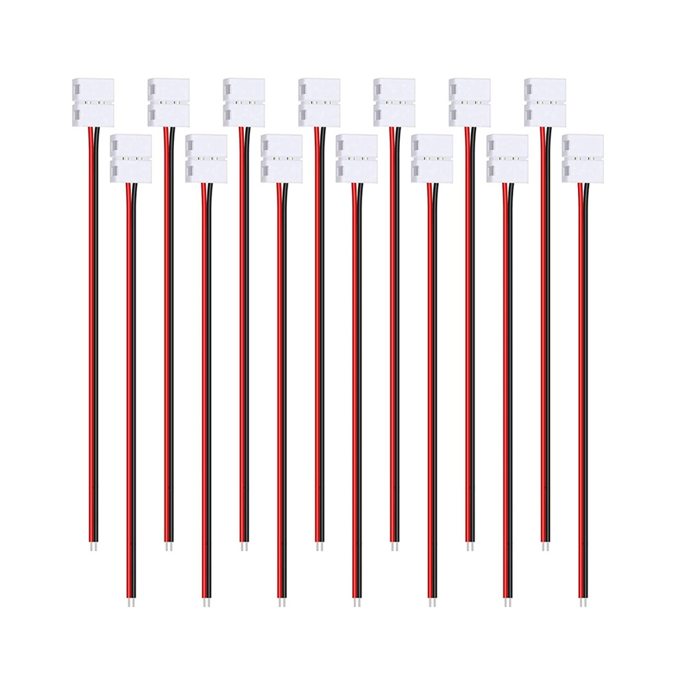 24Pcs 8Mm 2 Pin Light Connector For 8 Mm Wide Flexible Smd 3528 2835 Single Color Lights Solderless 4763973182260