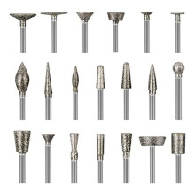 Stone Carving Set Diamond Burr Bits,20PCS Polishing Kits Tools Accessories with 1/8 Inch for Carving