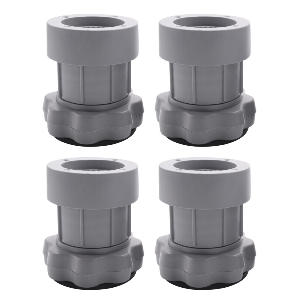 4Pc Adjustable Heighten Washing Machine Anti Shock Non Feet Mat Fridge Floor Furniture Protector-Gray 4763973185827