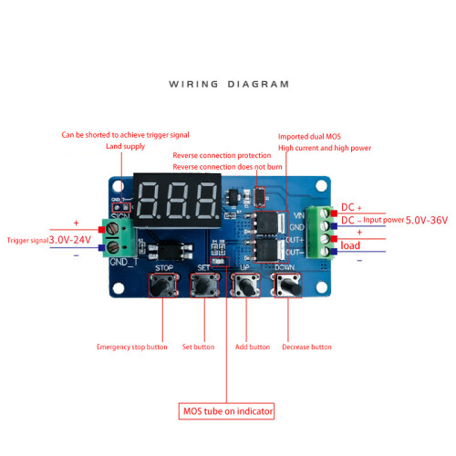 DDC-432 Dual MOS LED Digital Delay Controller Time Delay Relay Trigger Timer Delay Switch Timing Control Module 2