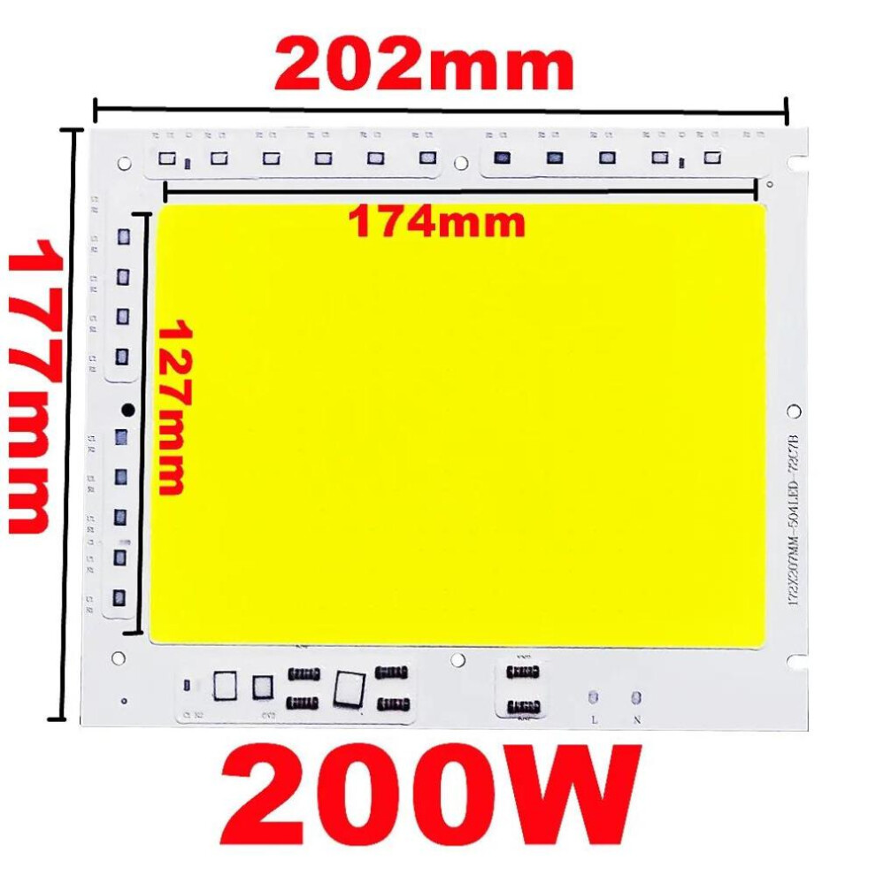 (white, 220V 200W) Led Cob Chip 50w 100w 150w 200w 200-240v Smart Ic No Need Driver Led Lamp For Flood Light Spotlight Diy Lighting Light Source