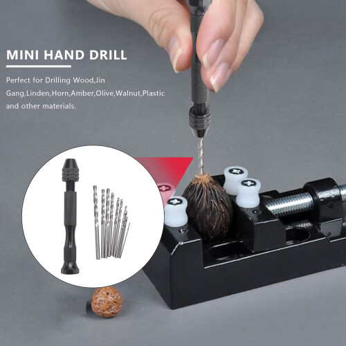 Mini mini perceuse à main en aluminium avec mandrin sans clé + 10 forets hélicoïdaux 2