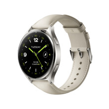 XIAOMI WATCH 2 BLUETOOTH TITAN GRAY CASE WITH WHITE LEATHER STRAP BHR9306GL