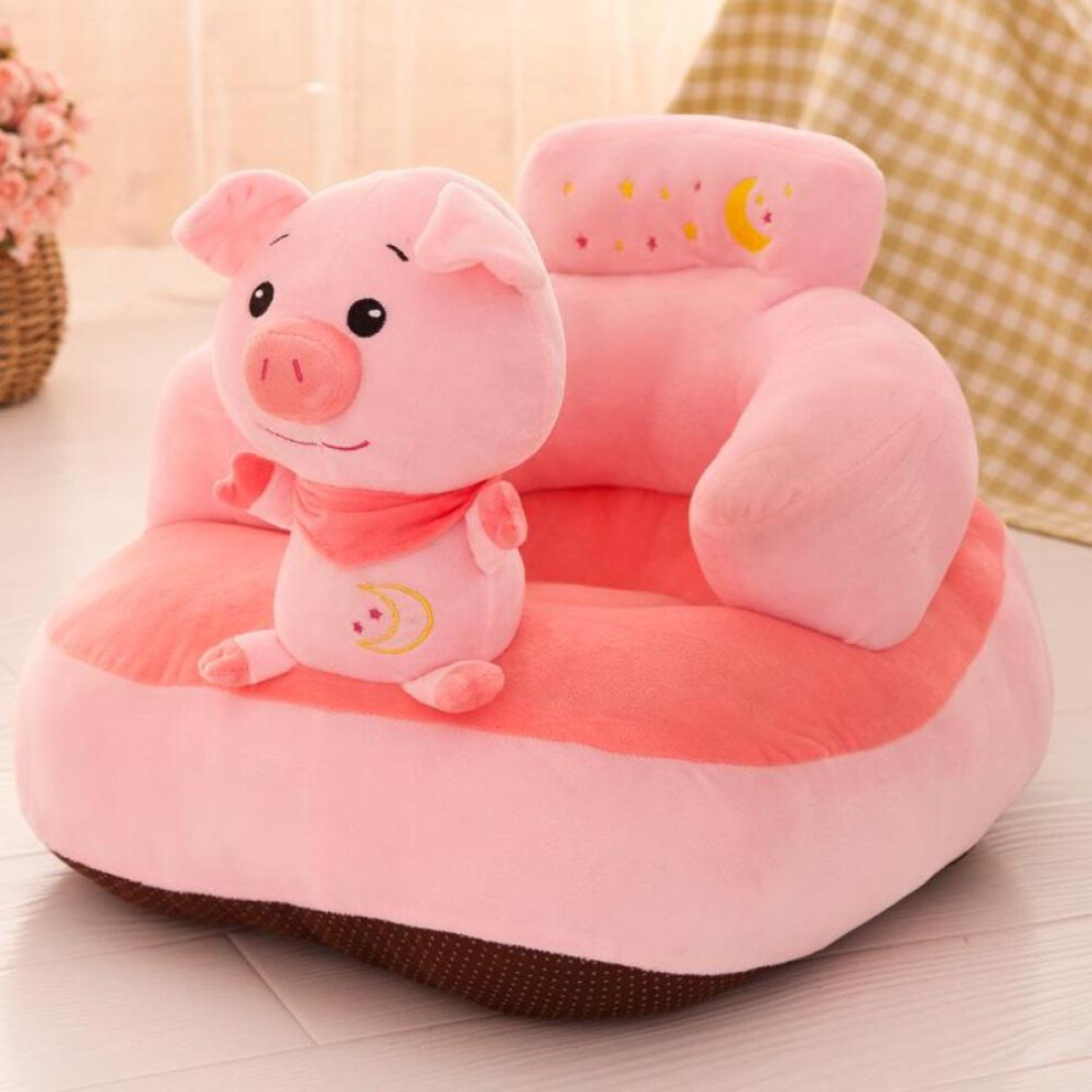 (pink, 55*45*35cm) Baby Chair Learning To Sit Feeding Chair Cover Soft Plush Toy Cartoon Child Baby Seats Sofa Support Plush
