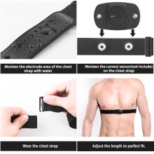 Correia ToráCica para Polar Wahoo para Monitor de FreqüêNcia CardíAca Sem Fio Esportivo, Preta