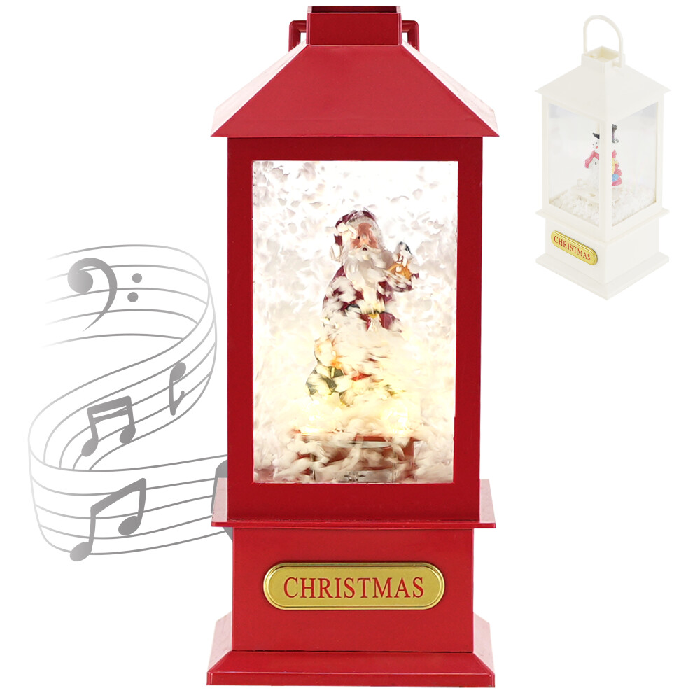 GEEZY 8 Songs Christmas Lantern Santa Claus Xmas Snowman with Music Light and Snow