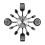 16 Inch Kitchen Wall Clocks with Spoons and Forks,3D Tableware Wall Clock Room (Black) 1