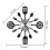 16 Inch Kitchen Wall Clocks with Spoons and Forks,3D Tableware Wall Clock Room (Black) 2