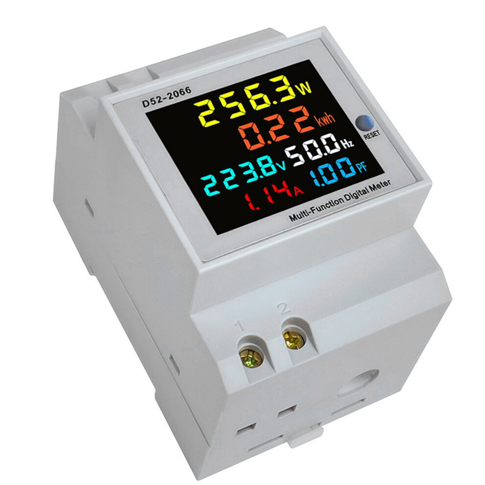 Din Rail Ac Monitor 6In1 250-450V 100A Voltage Current Power Factor Active Kwh Electric Energy Frequency Meter Volt Amp 4763973102671