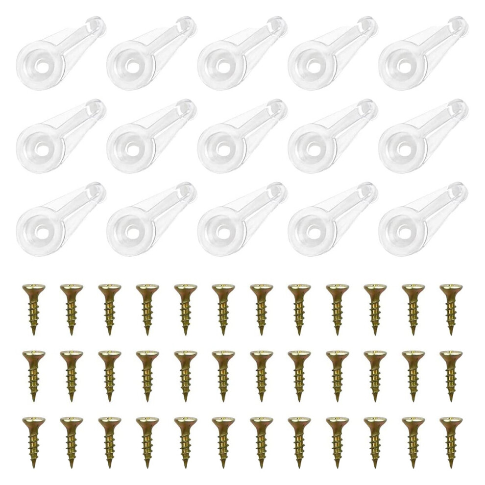 50 Pairs Glass Retainer Clips Kit Cabinet Glass Clips 4Mm Plastic Doors Clips With Screws For Fixing Glass Cabinet Doors 4763973106457