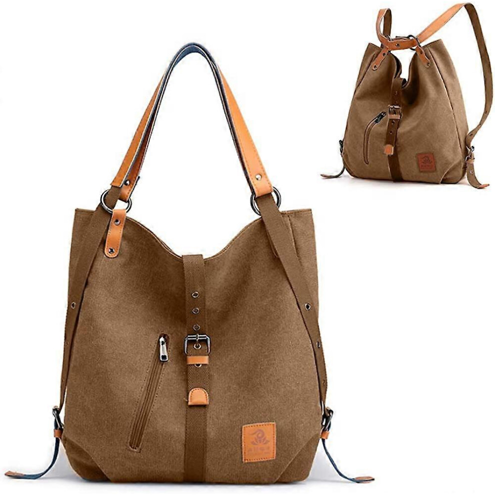 3 Ways Women Canvas Purses Handbags Totes Shoulder Bag Backpack Hobo-image