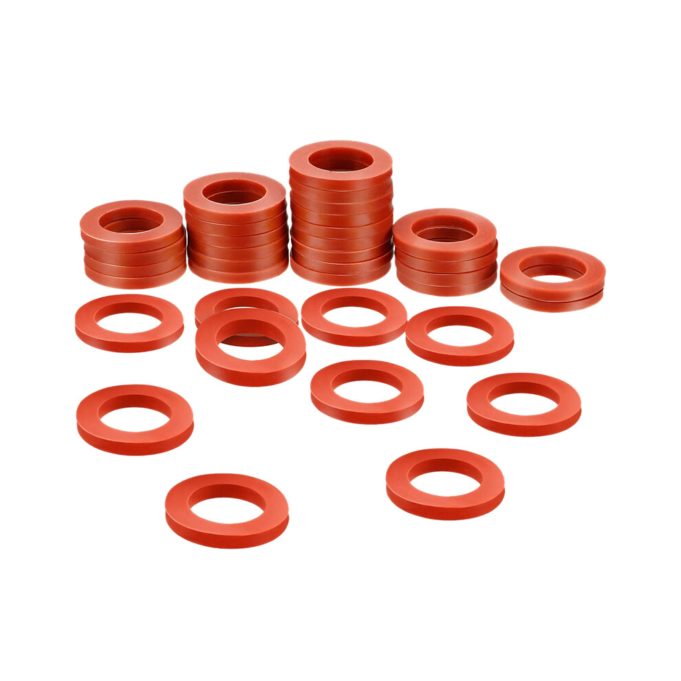 100Pcs Garden Hose Washers Silicone Rubber Washers Seals O Rings Soft Silicone Gasket Fittings For 3/4 Inch Garden Hose 4763973109991