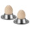 Egg Cup Holder 2 Pack,Stainless Steel Egg Cups Plates Tableware Holder for Hard Soft Boiled Egg,Kitchen Display 1