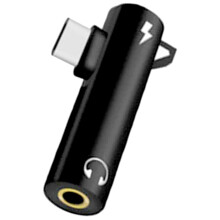 Type-C to 3.5mm 2-in-1 Audio & Charging Adapter - Simultaneous Charge & Audio Output, Aluminum Alloy, Portable Hang Hole
