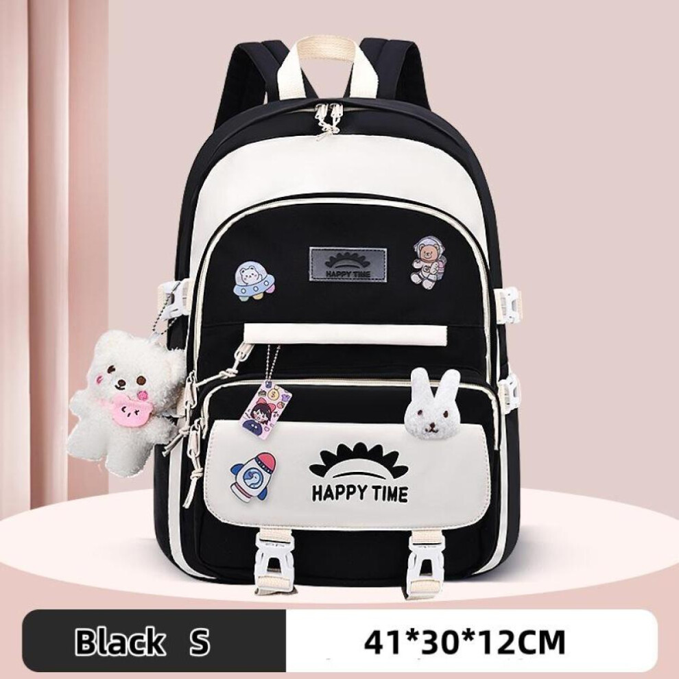 (black, S) Girl&apos;s Schoolbag Cute Korean Style Student Backpacks School Bags For Teenage Girls