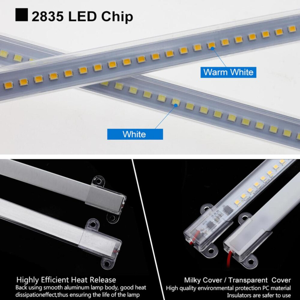 (white, 40cm Clear Cover) Ac 220v Led Rigid Light Strip High Brightness 30cm/40cm Smd Led Fluorescent Floodlight Tube Bar Industries Showcase Display Lamp
