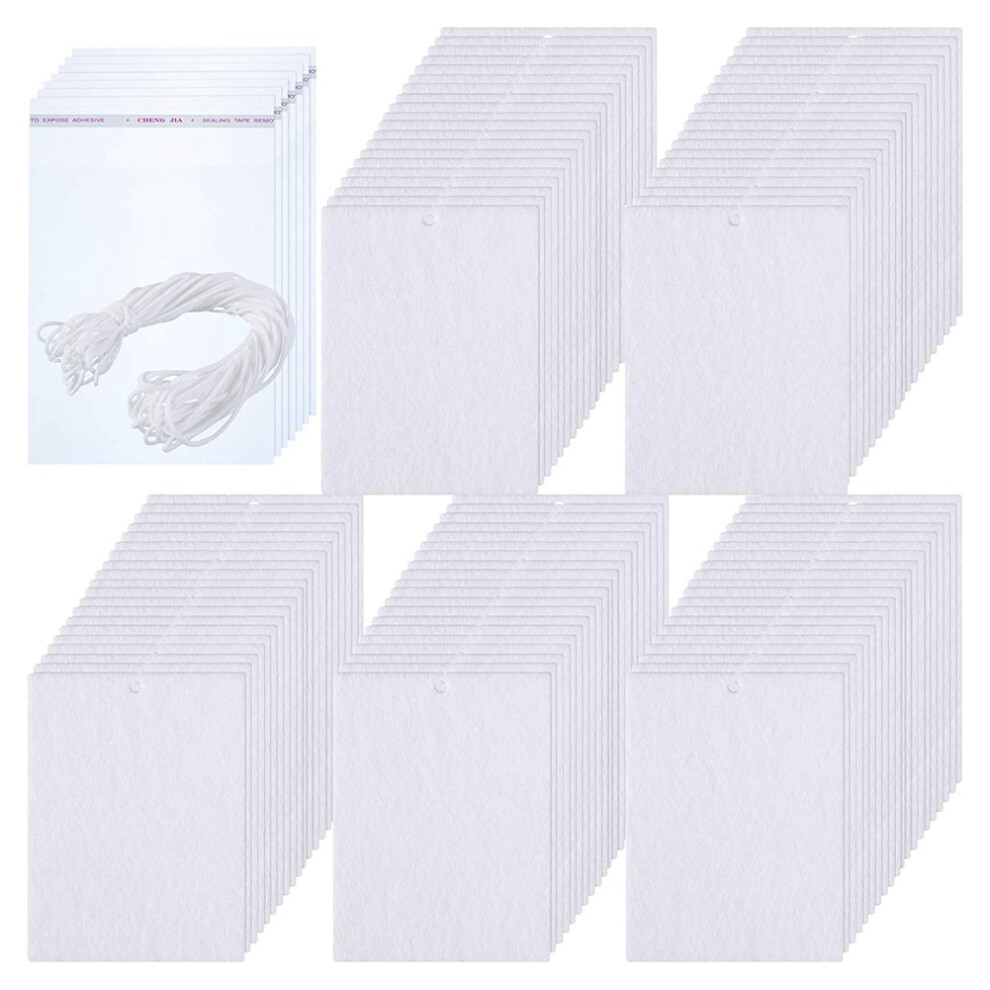 150 Pieces Sublimation Air Freshener Blanks Felt Rectangle Fragrant Sheets with Elastic Rope and 200 Pieces Bags-image-OPC-PBYM9QH-NEW