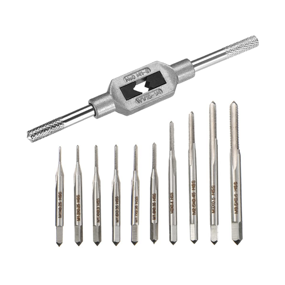 10Pcs -Taps Bit Small Hand Screw Thread Taps M1-M3.5 Hss Mini Metric Plug Tap Screw Tap Drill Tapping Tool 4763973113547