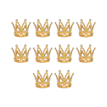 10 Pcs Gold Cake Topper Baby Small Rhinestone Crown for Flower Arrangements Shower Birthday Wedding Decor