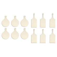 12 Stück Mini-Schneidebretter aus Holz mit Griff, Holzschneidebrett, unfertige Bretter, für Küche, Kochen, Dekor