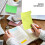 Sticky Notes Divider Sticky Notes Tabs ,Tabbed Self-Stick Lined Bright Colors Notepad, 4X6Inch,2 Pcs 120 Index Notes 4